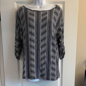 Striped Navy and White Women's Top